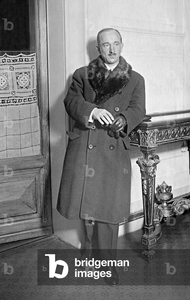 Edvard Benes in Geneva (b/w photo)