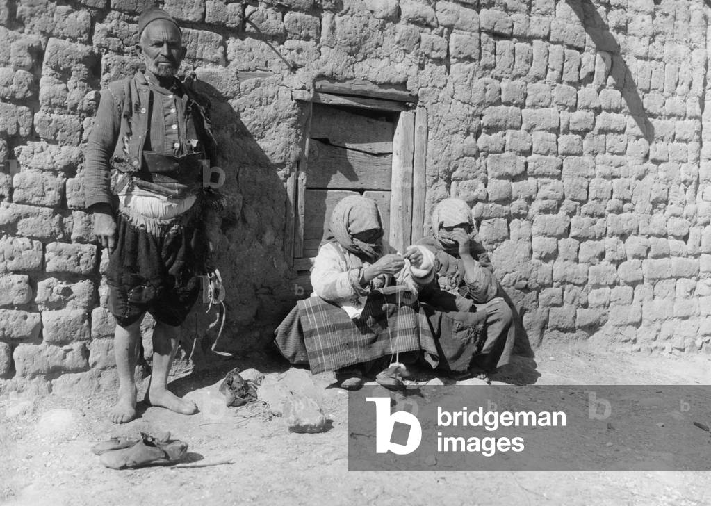 Turkish people in Dinar, 1929 (b/w photo)