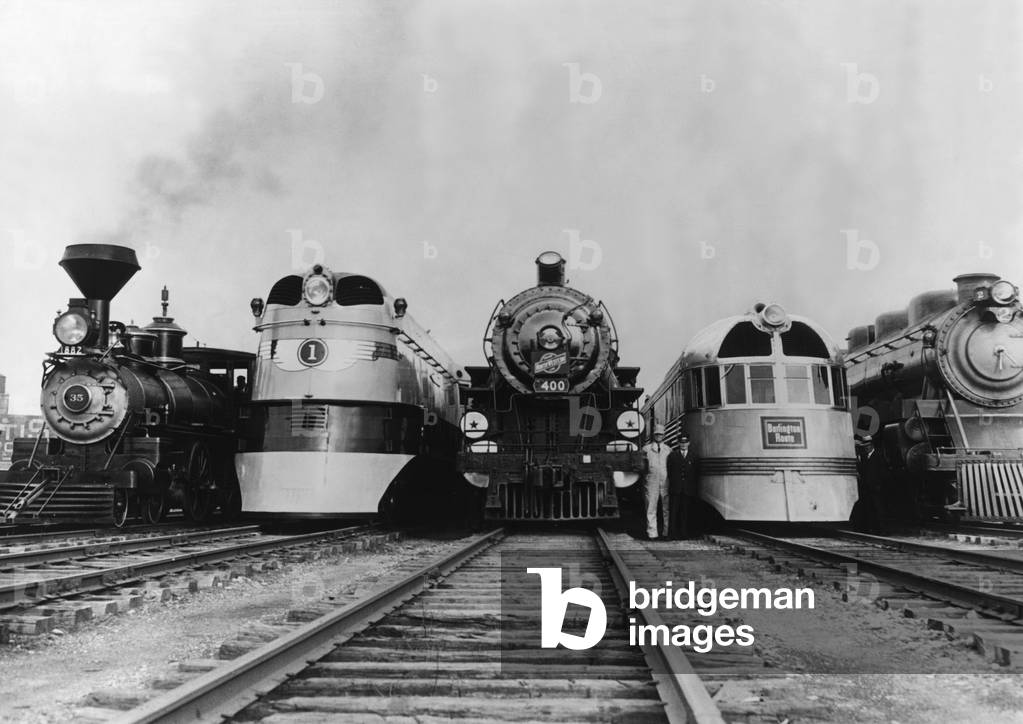 Locomotives, 1936 (b/w photo)