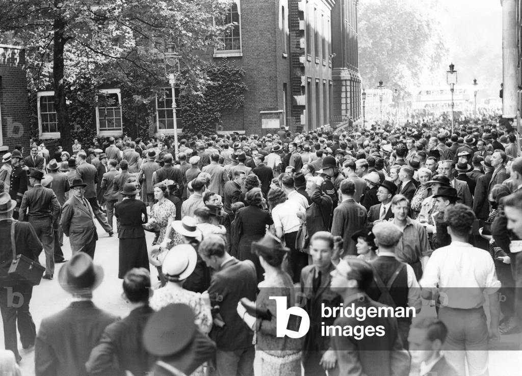 Crowd in Downing Street, 1939 (b/w photo)