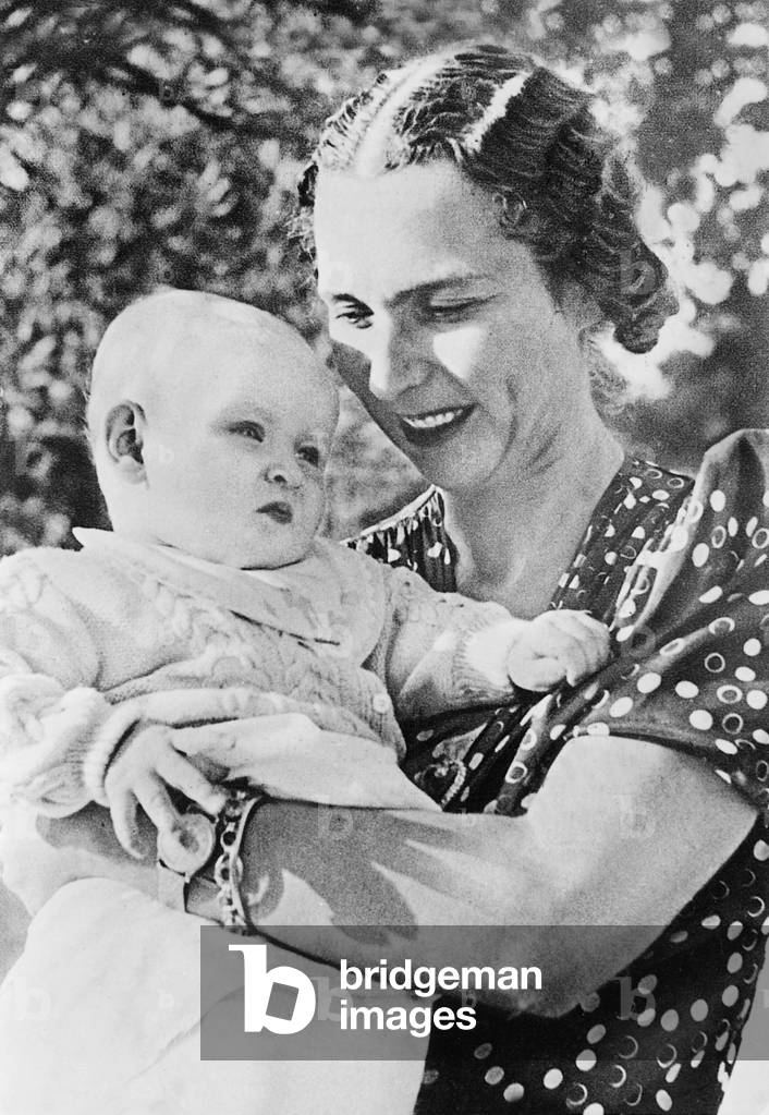 Princess Marie Jose with Victor Emmanuel of Italy, 1937 (b/w photo)