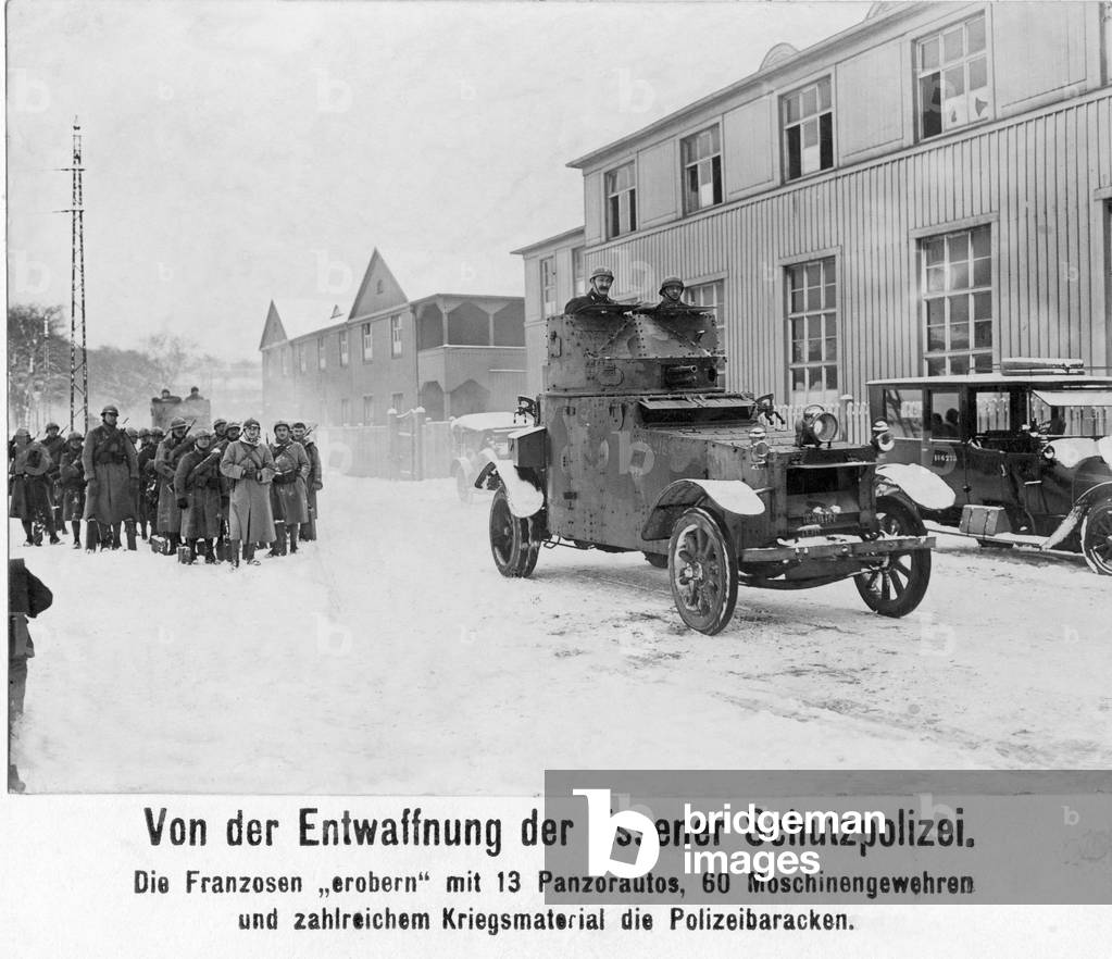 French soldiers in front of the police barracks in Essen, 1923