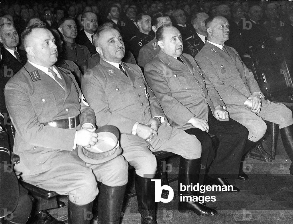 Doenicke, Ley, Funk, Mutschmann at the opening of the spring fair in Le (b/w photo)
