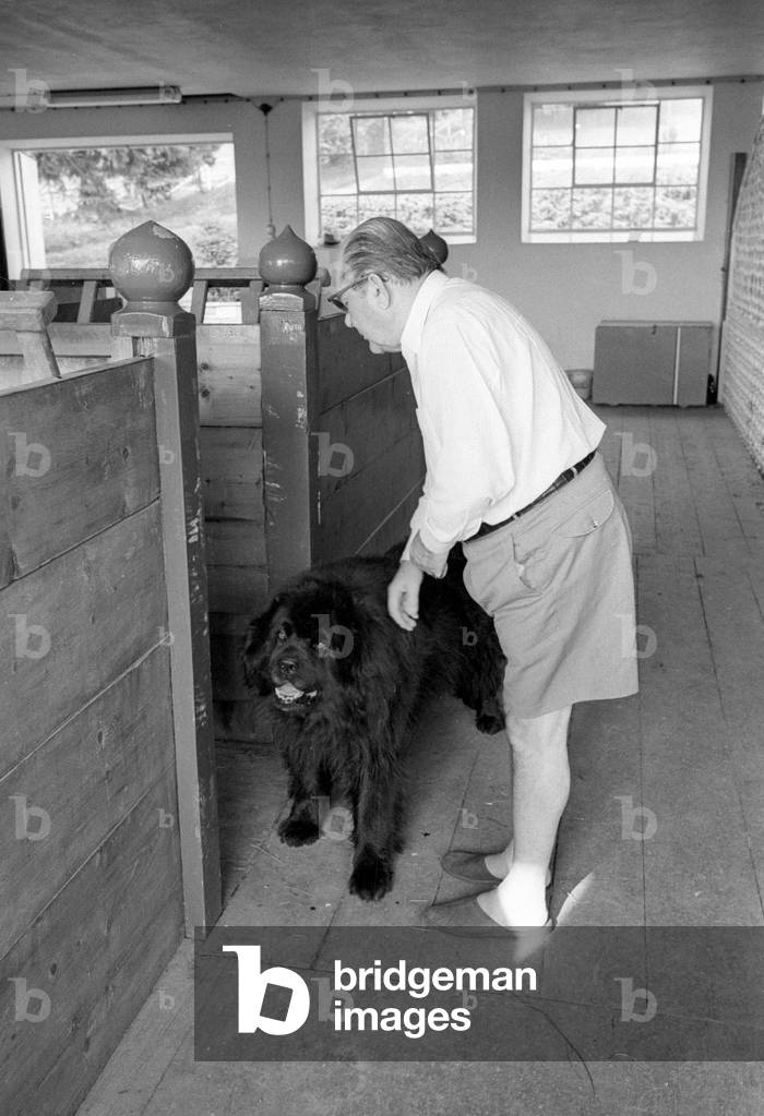 Carl Underberg on the Schwaerzenberg estate on Tegernsee lake, 1966 (b/w photo)