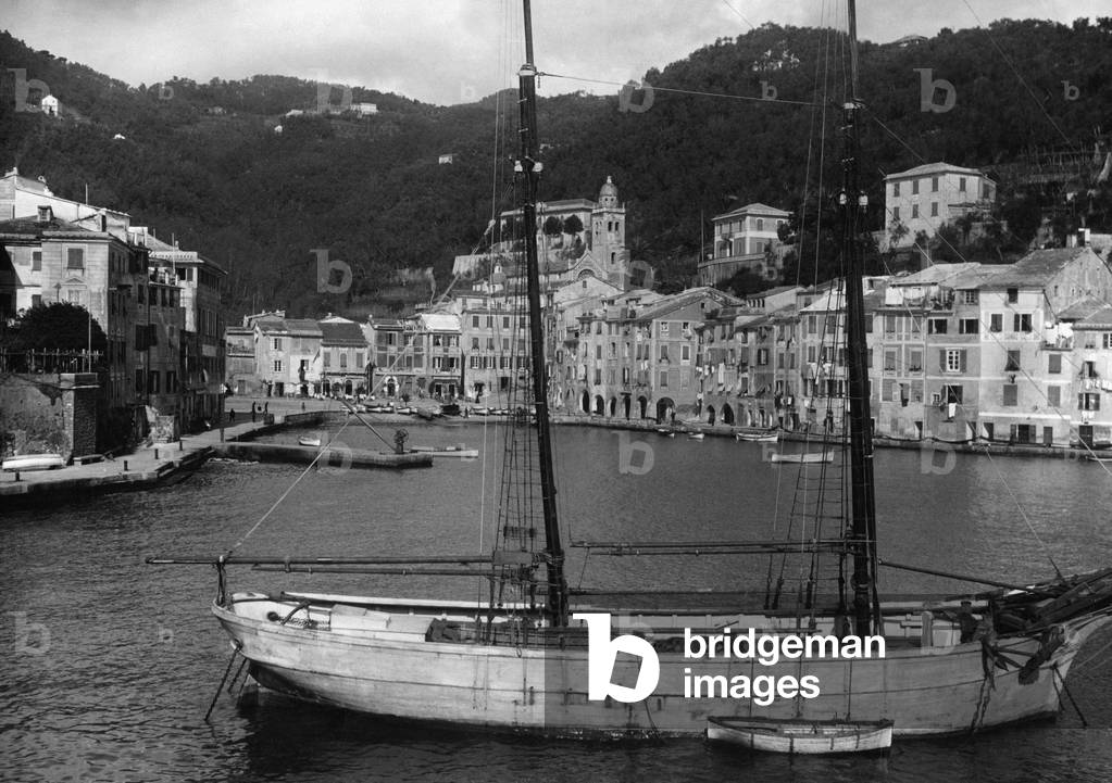 The harbor in Portofino, 1947