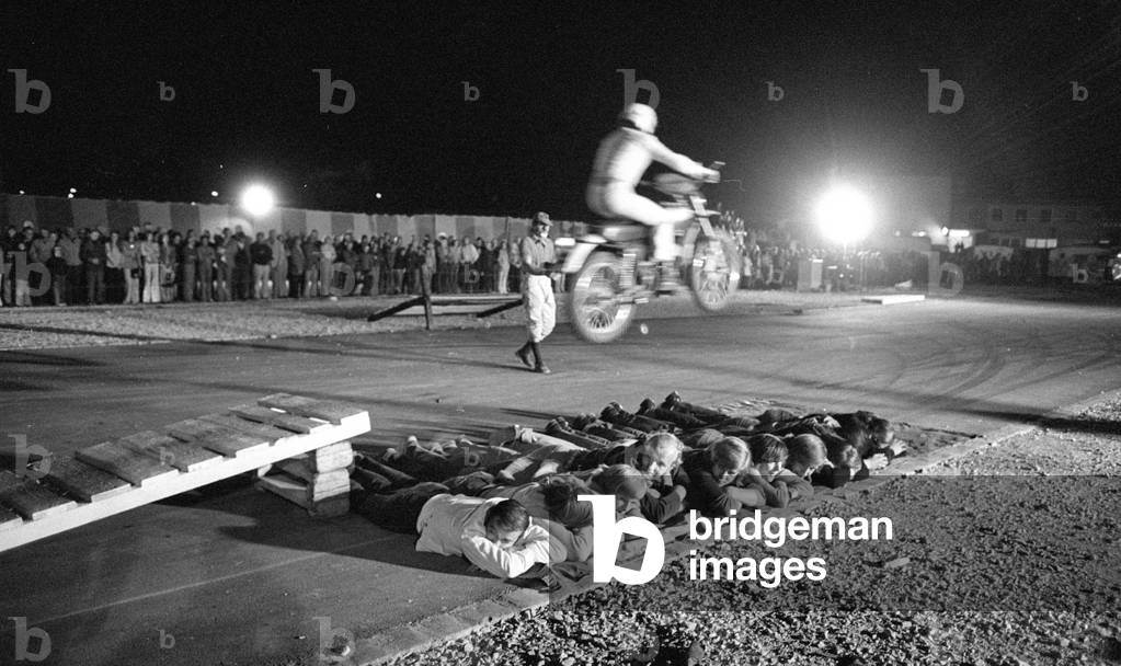 Stunt Show of the Hell Drivers, 1974 (b/w photo)