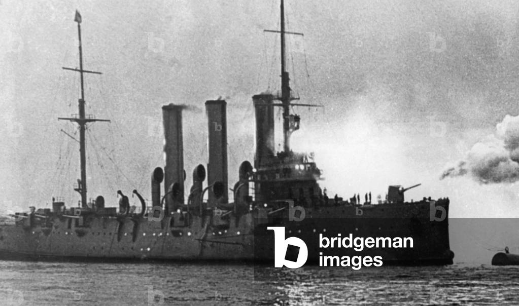 The Russian protected cruiser Aurora, 1917
