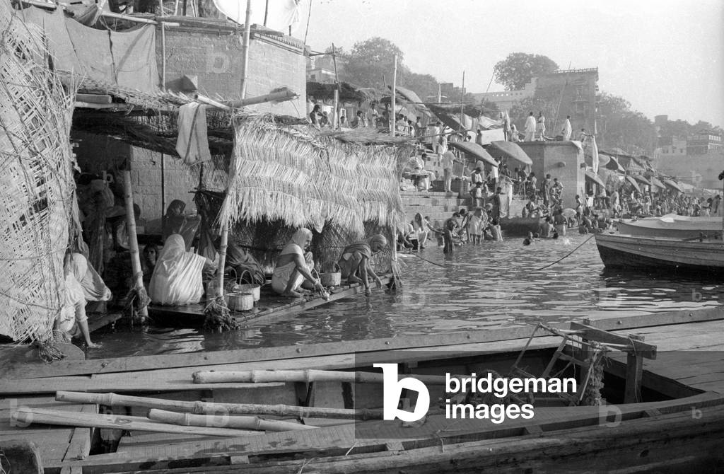 The Ganges in Benares, 1966 (b/w photo)