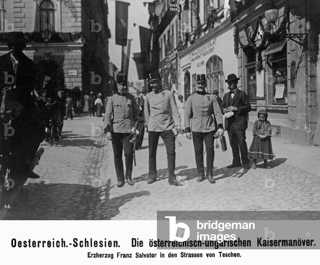Archduke Franz Salvator in the streets of Teschen, before 1918