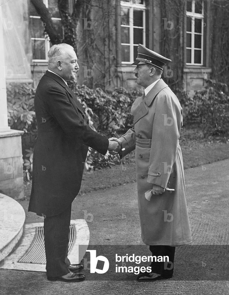 Konstantin von Neurath with Adolf Hitler, 1938 (b/w photo)