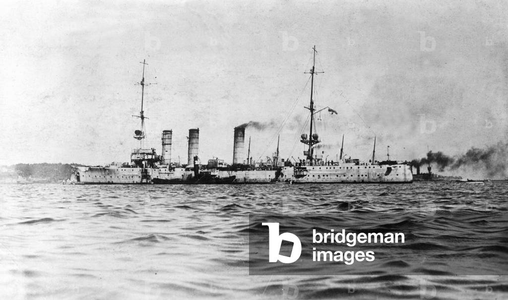 German cruiser 'Nuremberg', 1914 (b/w photo)
