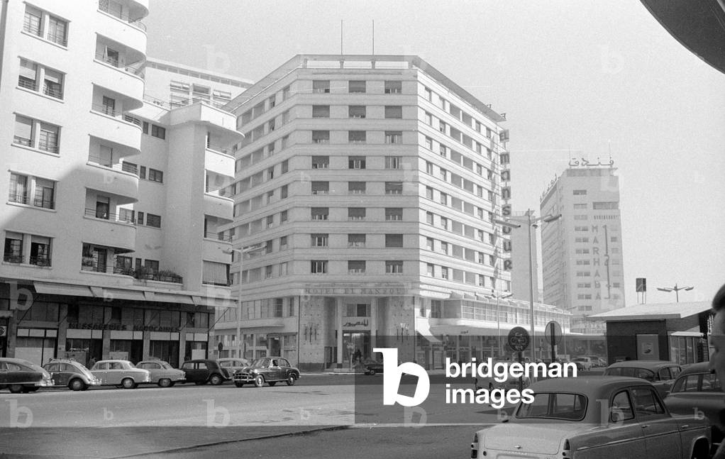 Road junction in Agadir 1960 (b/w photo)