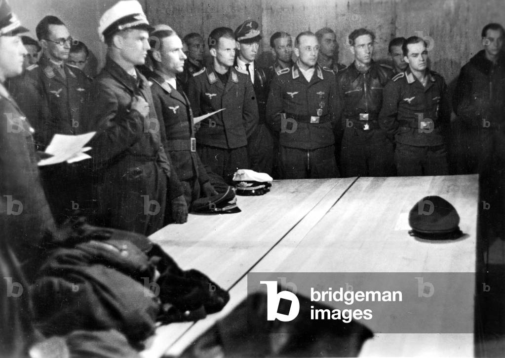 Germ Fighter Plane Pilots during a Briefing, 1942 (b/w photo)