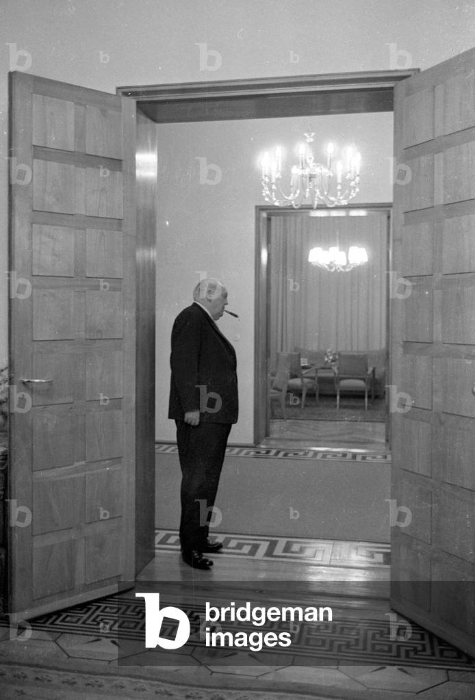 Ludwig Erhard in Bonn, 1964 (b/w photo)