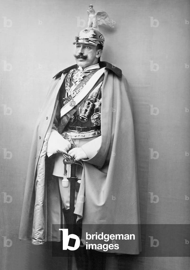 Count of Turin in the uniform of the Guards cuirassiers, 1912 (b/w photo)