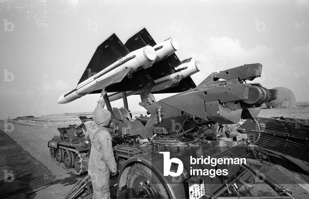 FlaRak (Air Defence Missile) group in Delmenhorst, around 1970 (b/w photo)