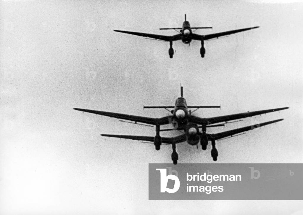 German planes Junkers Ju-87, 1939 (b/w photo)