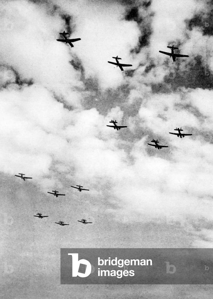 British fighter planes, 1939 (b/w photo)