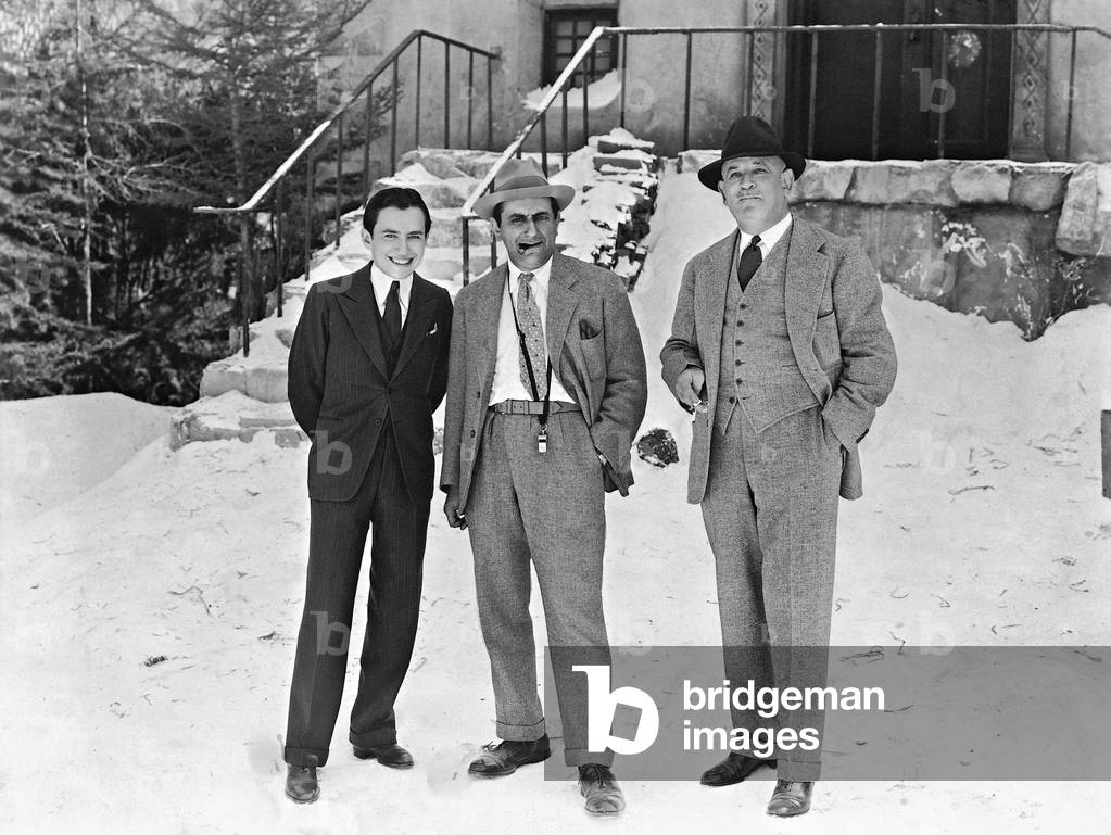 Carl Laemmle Jr., Ernst Lubitsch and Siegmund Moos, 1929 (b/w photo)