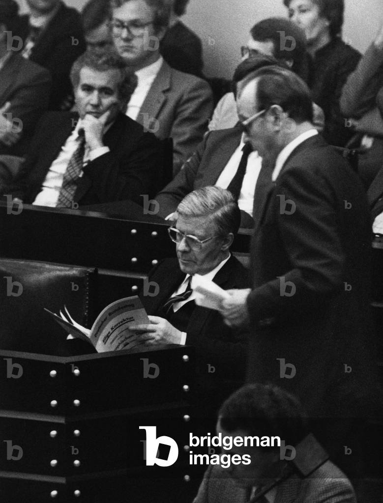 Coalition break in Bonn, 17 September 1982 (b/w photo)