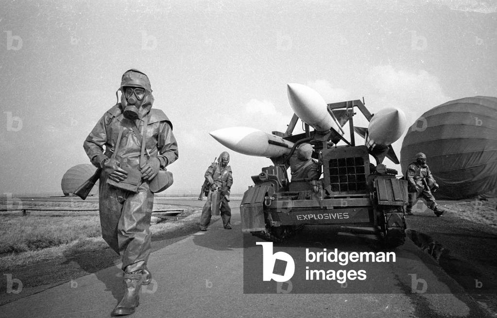 FlaRak (Air Defence Missile) group in Delmenhorst, around 1970 (b/w photo)