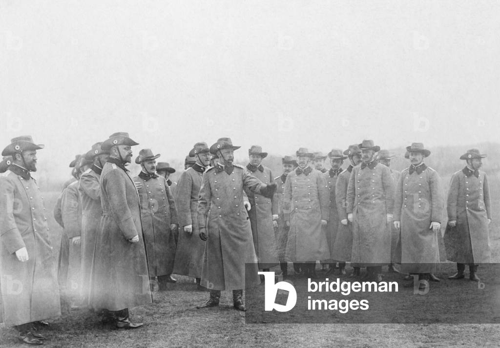 Henry of Prussia on a long-distance car journey, 1905 (b/w photo)