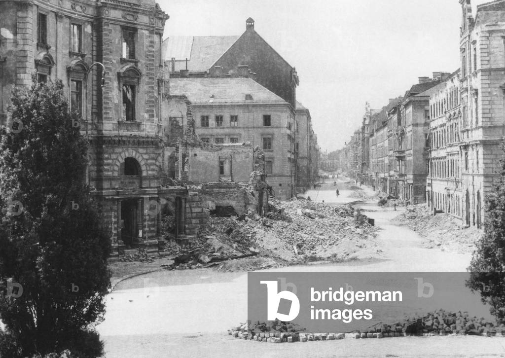 Destructions in the Munich city center after the end of the war, 1945
