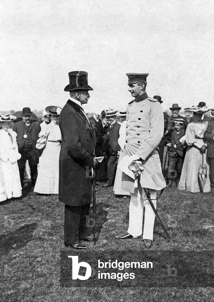 Grand Duke Friedrich Franz and Count August Bismarck, 1905 (b/w photo)