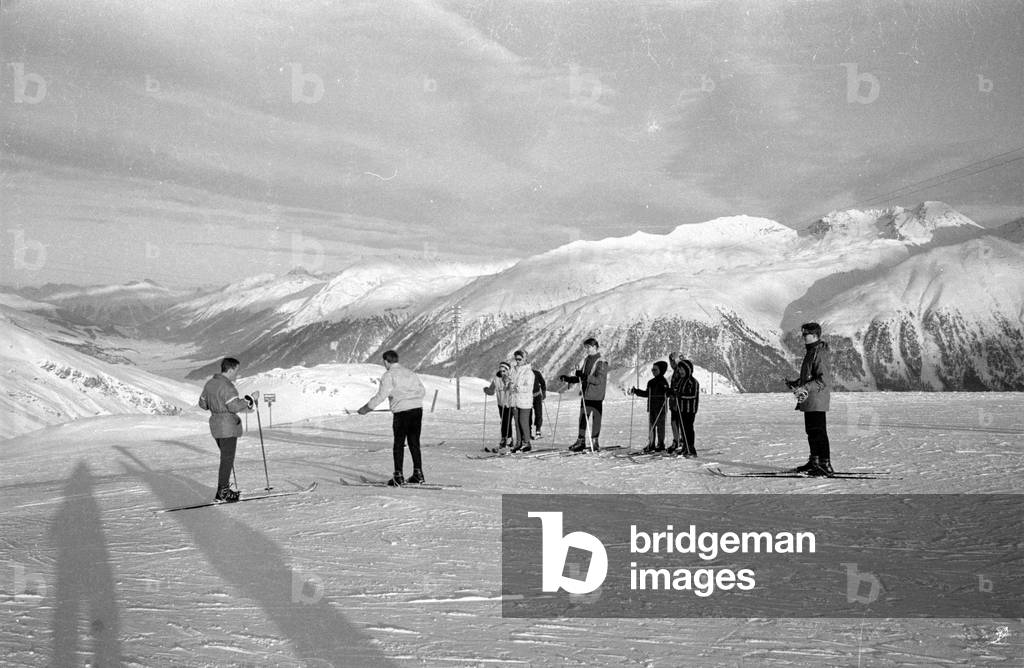 Ski course, 1964 (b/w photo)