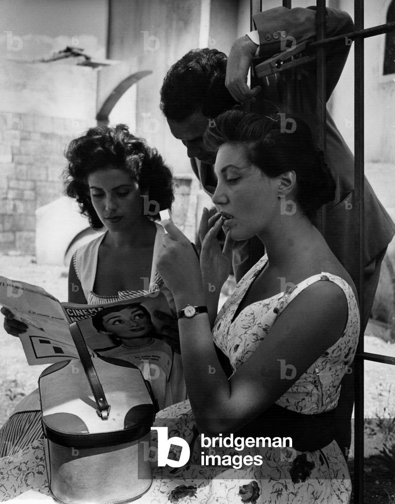Students in Rome (b/w photo)