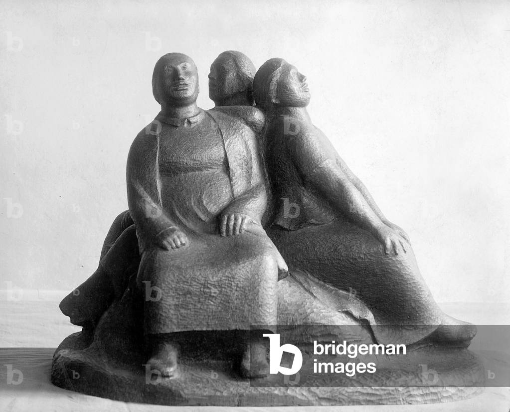 Work by Ernst Barlach (b/w photo)