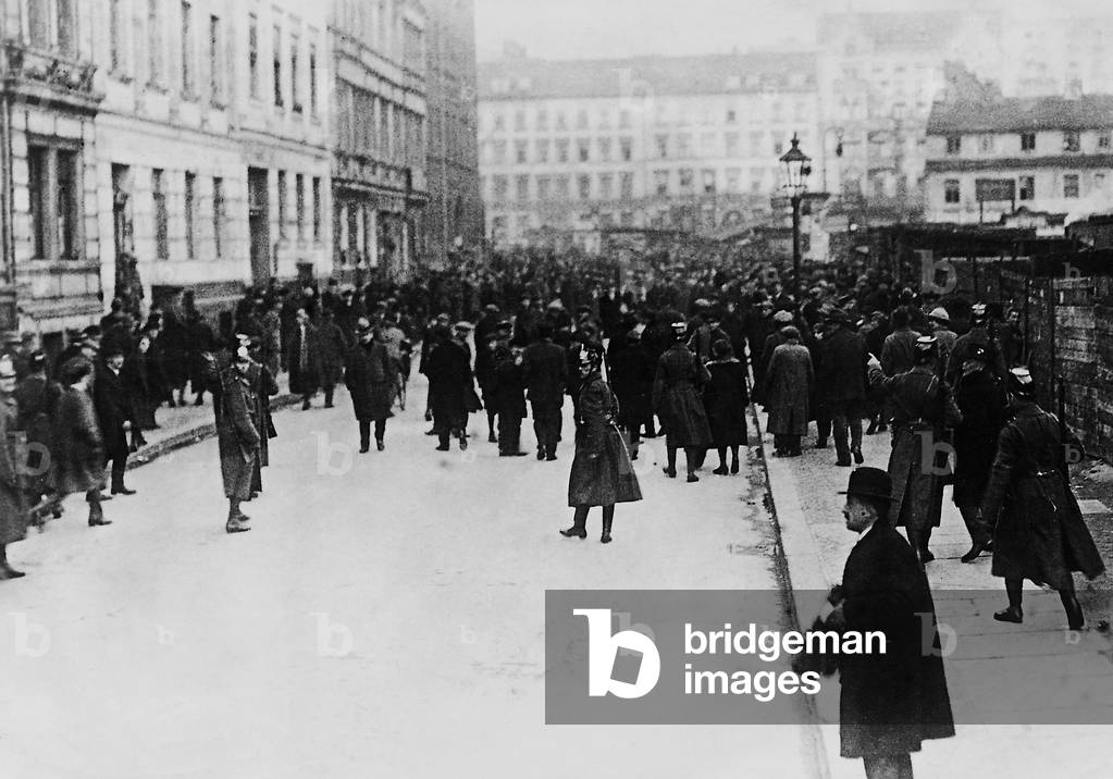 Demonstration during the economic crisis, 1923 (b/w photo)