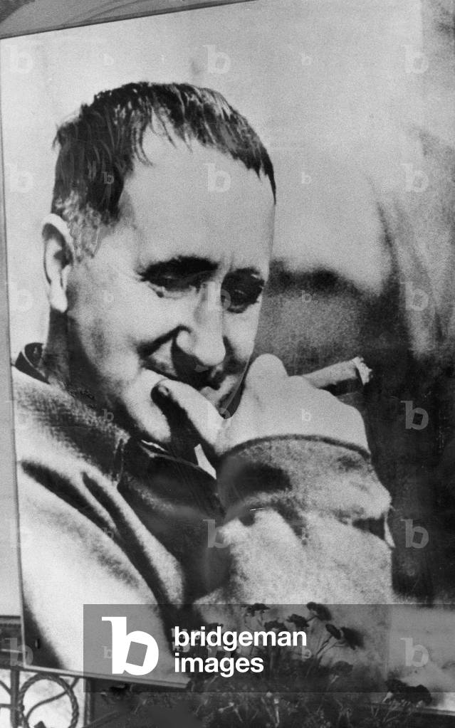 Portrait of Bert Brecht, 1956 (b/w photo)