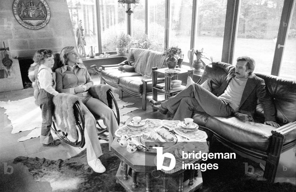 The Beckenbauer family, 1974 (b/w photo)