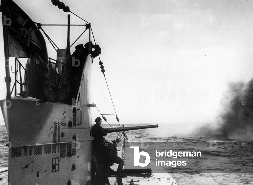 German submarine fleet in World War I (b/w photo)