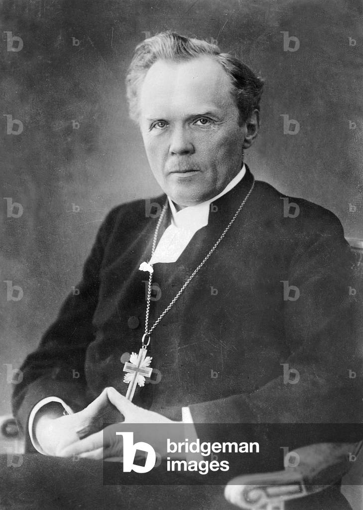 Archbishop Nathan Soederblom, Swedish theologian (1930s). (b/w photo)