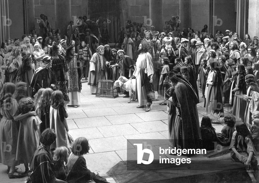 Passion play in Oberammergau (1934) (b/w photo)