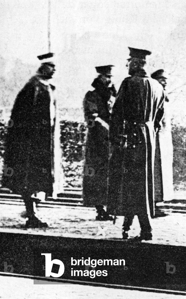 Emperor Wilhelm II at a border crossing, 1918
