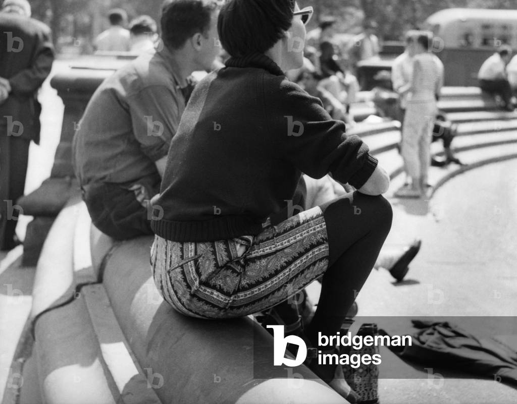 Students in the USA, 1958 (b/w photo)