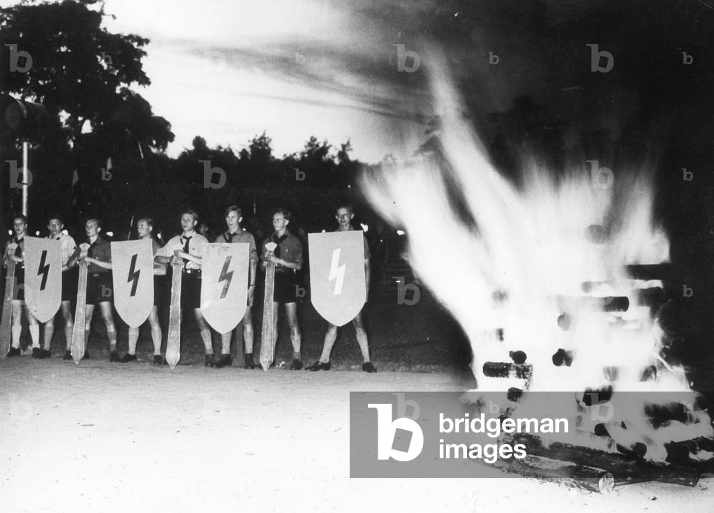 Solstice celebration of the Hitler Youth, 1935 (b/w photo)