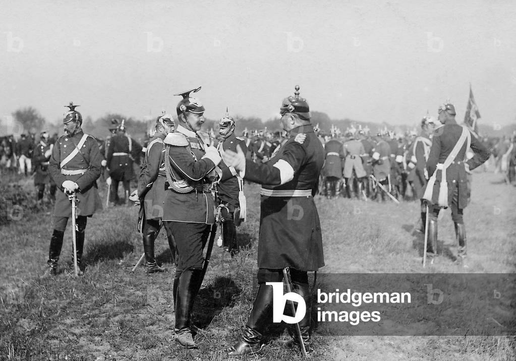 Wilhelm II and General von der Planitz, 1902 (b/w photo)