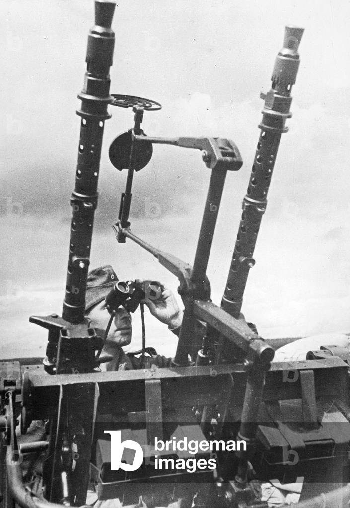 German machine gun posts, 1943 (b/w photo)
