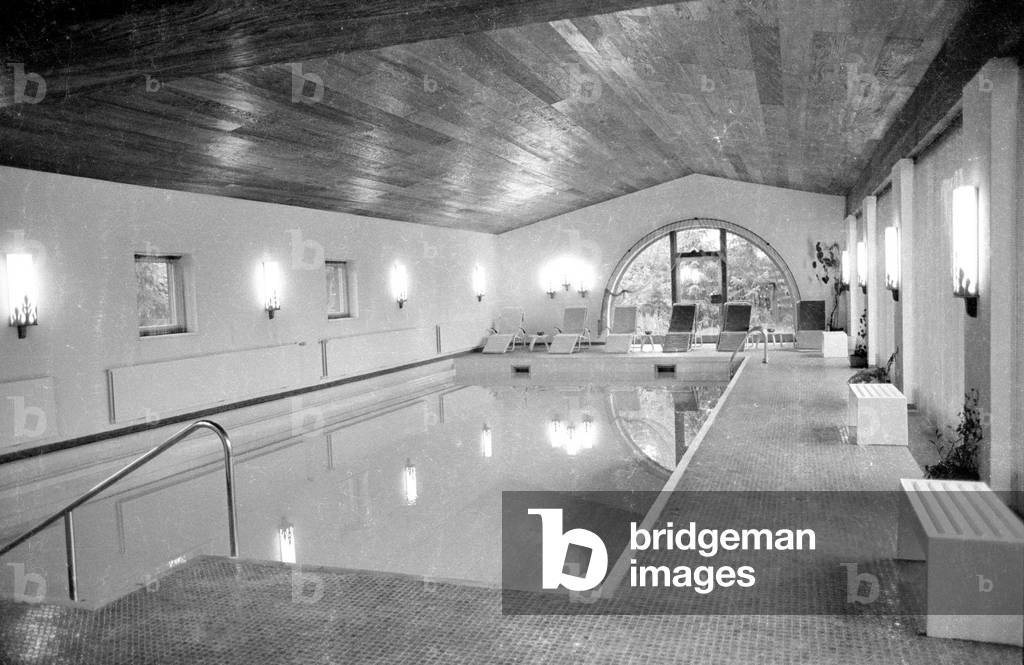 Spa hotel in Bavaria, 1971 (b/w photo)
