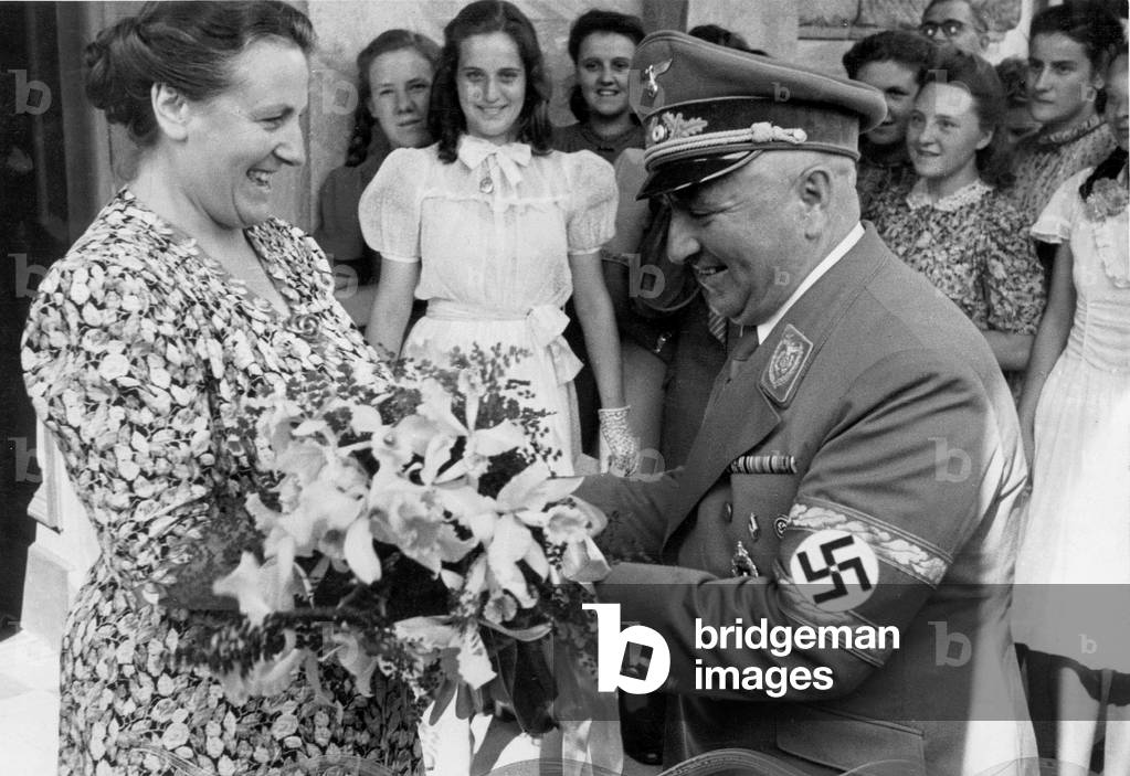 Winifred Wagner and Robert Ley in Bayreuth, 1941 (b/w photo)