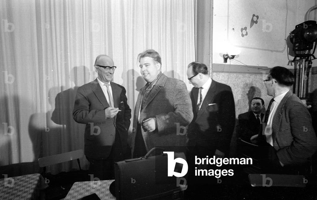 Johannes Dieckmann, President of the People's Chamber of the GDR, visits Marburg, 1961 (b/w photo)