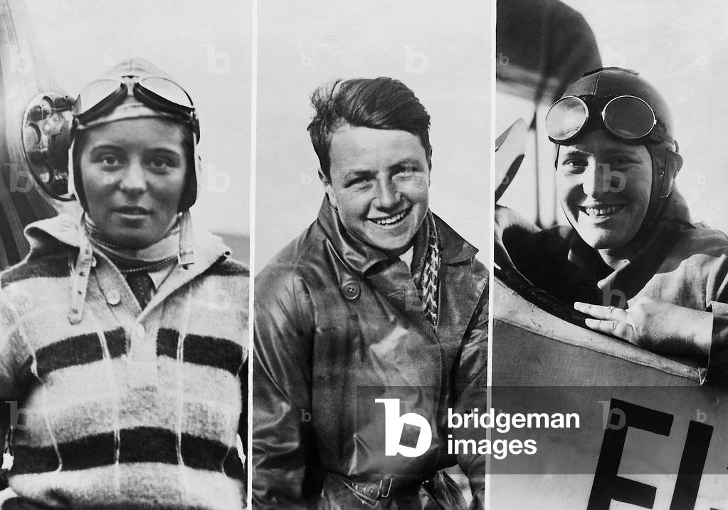 Elliy Beinhorn, Liesel Bach and Marga von Etzdorf, 1935 (b/w photo)