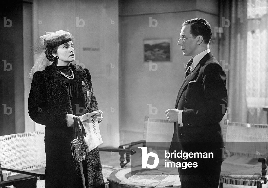 Dagny Servaes and Erich Fiedler in 'The case Deruga', 1938 (b/w photo)