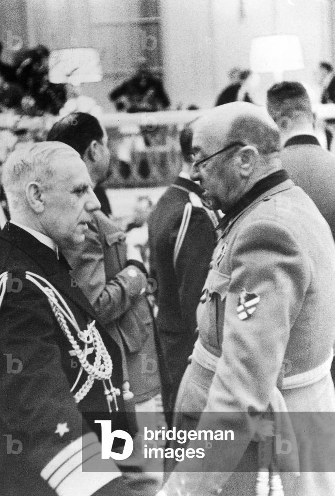 Wilhelm Canaris in discussion with Jose Moscardo, Berlin, 1939 (b/w photo)