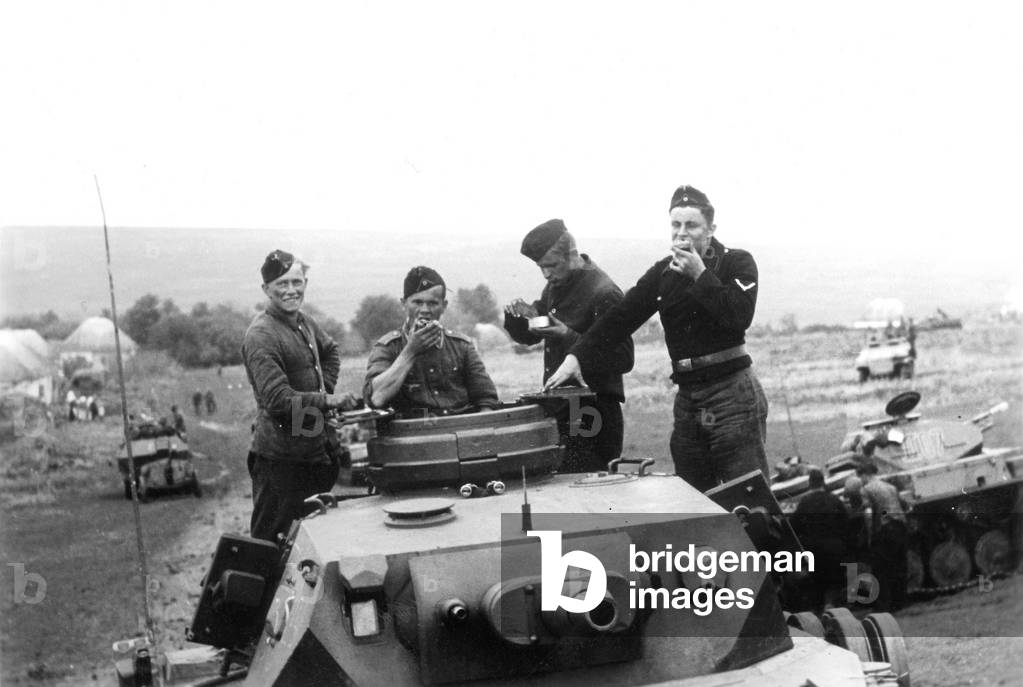 Tankers take a break (b/w photo)