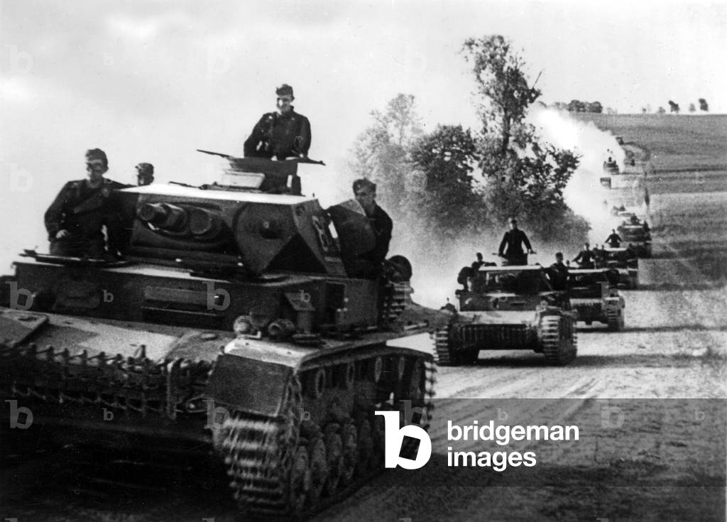 German Panzer IV in France, 1940 (b/w photo)